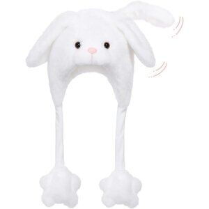 Animal Plush Hat with Moving Ears Pop Up Beating Cosplay Dress Up Gift for Kids